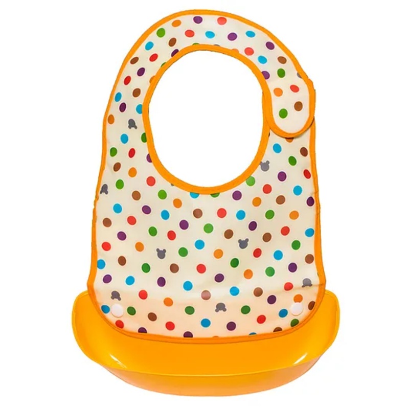 Adore XOXO Baby Feeding Bib With Spill Catcher – Orange