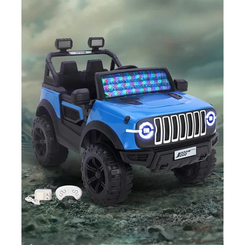 Battery Operated Ride On Jeep With Music Light & Remote – Blue