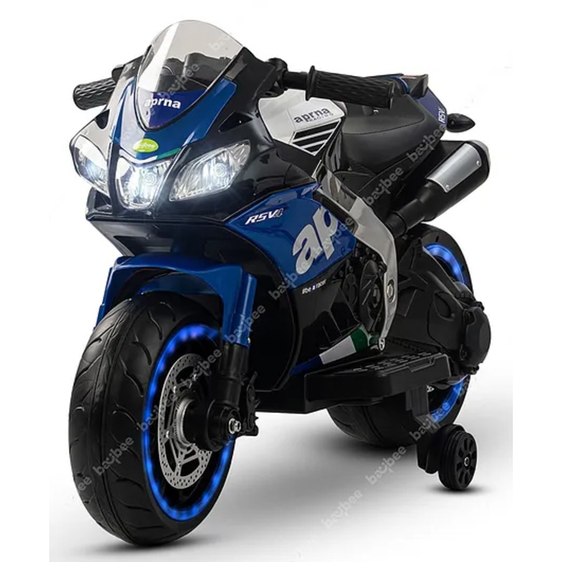Baybee Aprna Rechargeable Battery Operated Electric Bike for Kids, Ride-on Kids Bike with Led Light, Music & USB – Blue