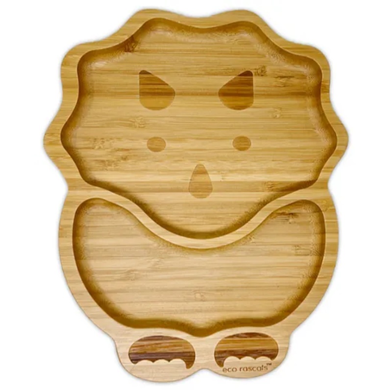 eco rascals Bamboo Dinosaur Shaped Suction Plate (Green)