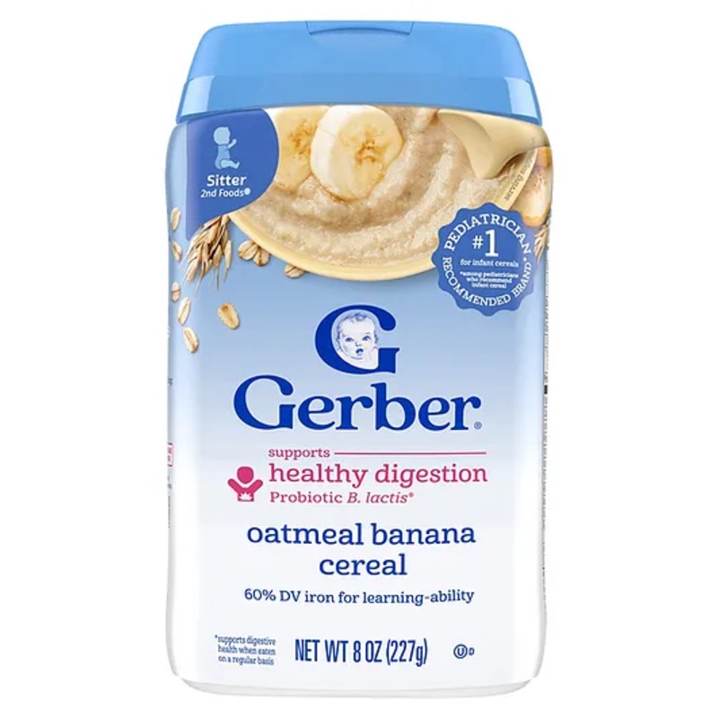 Gerber Cereal for Baby, Probiotic Oatmeal Banana Cereal for Sitter -227 g