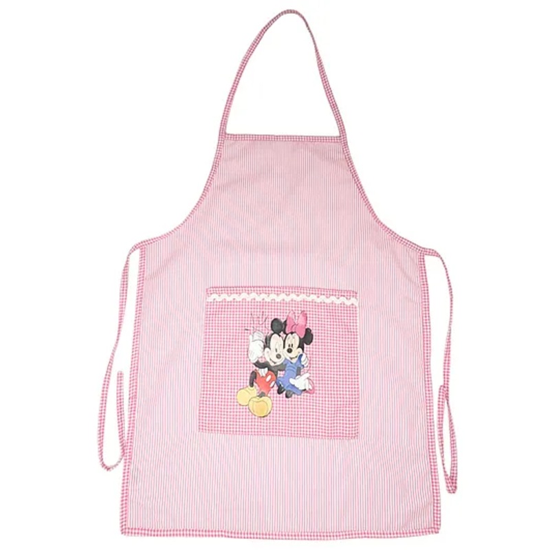 Li’LL Pumpkins Micky Mouse Apron for Eating Meals, Drawing, Painting, cooking, Playing, school- Baby Pink