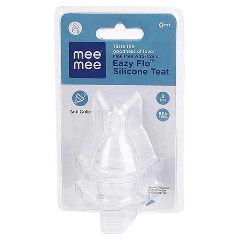 Mee Mee Anti-Colic Easy Flow Silicone Teat Small – Pack of 2