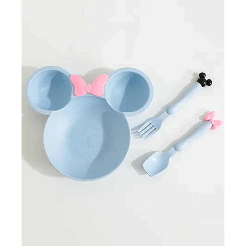 Minnie Mouse Meal Bowl with Spoon & Fork Set  – Blue