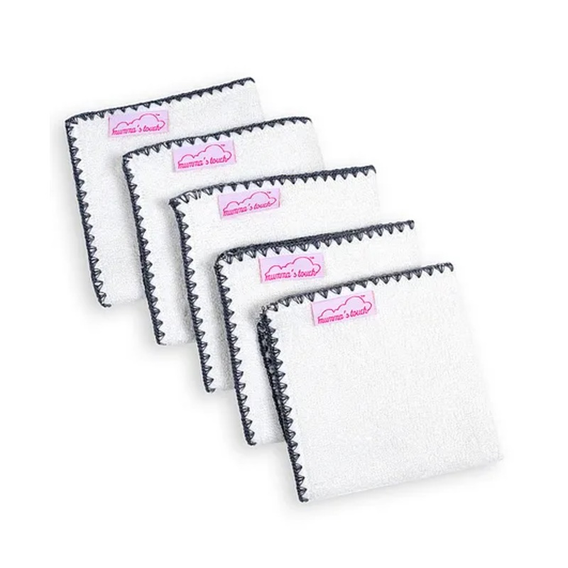 Mumma’s Touch Organic Bamboo Baby Towel Face Cloth – White – Pack of 5