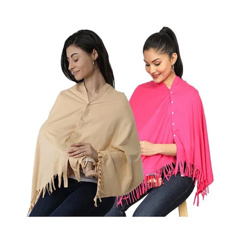 Nene Multi Purpose Nursing Shawl Pack of 2 – Beige Pink