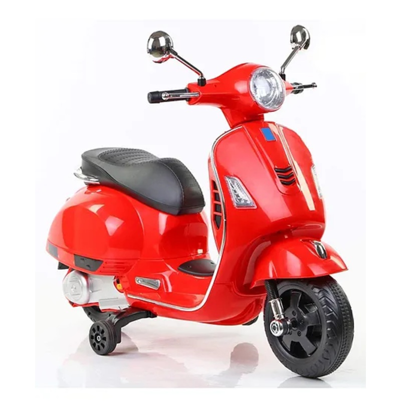 SRECAP Vespa 12V Battery Operated Rechargeable Ride On Scooter – Red