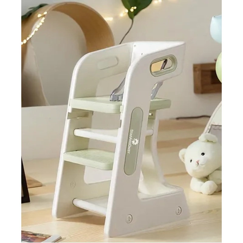 StarAndDaisy High Chair for Baby Study Chair with Adjustable Height, Safety Belt & Light Weight -White