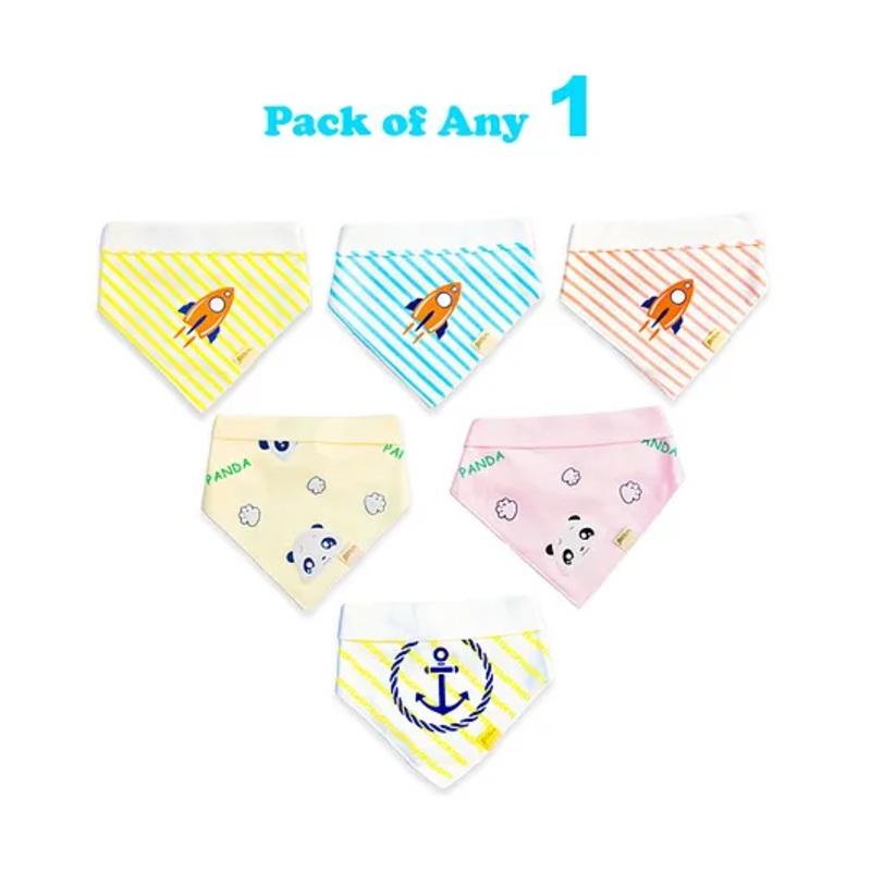 THE LITTLE LOOKERS Baby Bandana Bibs Apron with Adjustable Tich Button closure Soft Cotton Fabric on both sides Quick Absorption Bibs for Babies- Multicolor