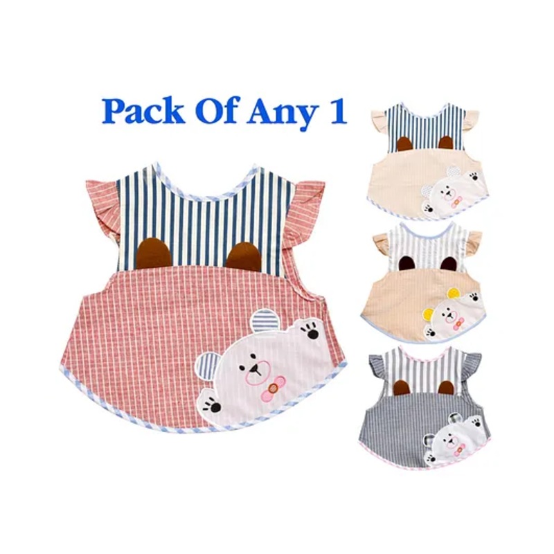 The Little Lookers Frock Shaped Printed Bib – Multicolor (Print May Vary)