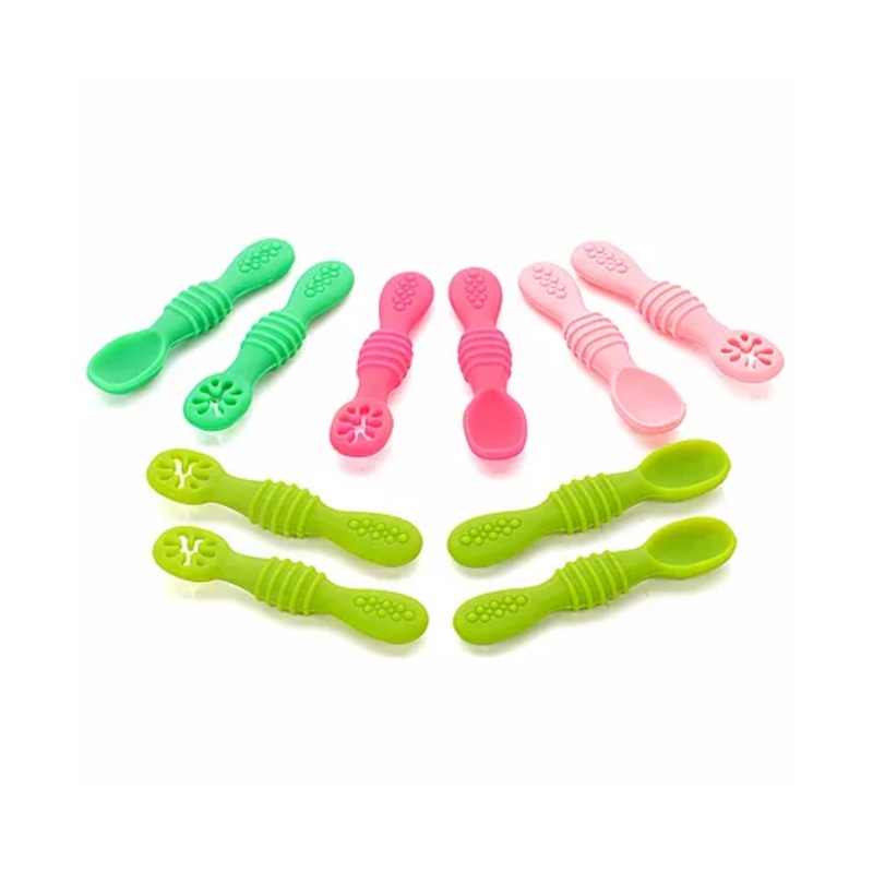 Aditi toys Silicone Baby Spoons. Baby Traning Spoon, Gum Friendly, Food Grade, BPA Free for Infant Boys & Girls (Pack of 10) Color As Per Availability