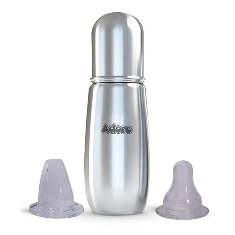 Adore Stylo! 2 Stage Stainless Steel Regular Neck Steel Feeding Bottle 220ml