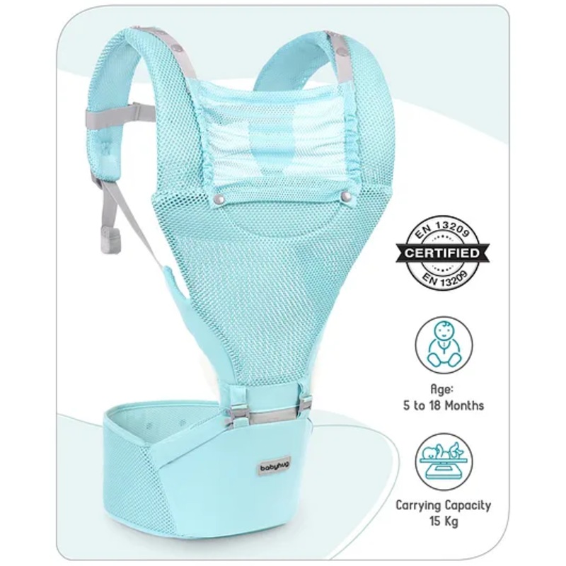 Babyhug Breeze 5 in 1  Hip Seat cum Baby Carrier – Green