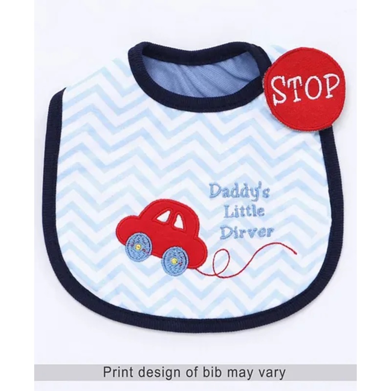 Babyhug Knitted Velcro Bib (Print and Color May Vary)