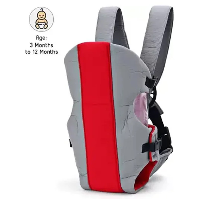 Chinmay Kids 2 Way Premium Baby Carrier Bag With Adjustable Strap & Head Support Line – Red