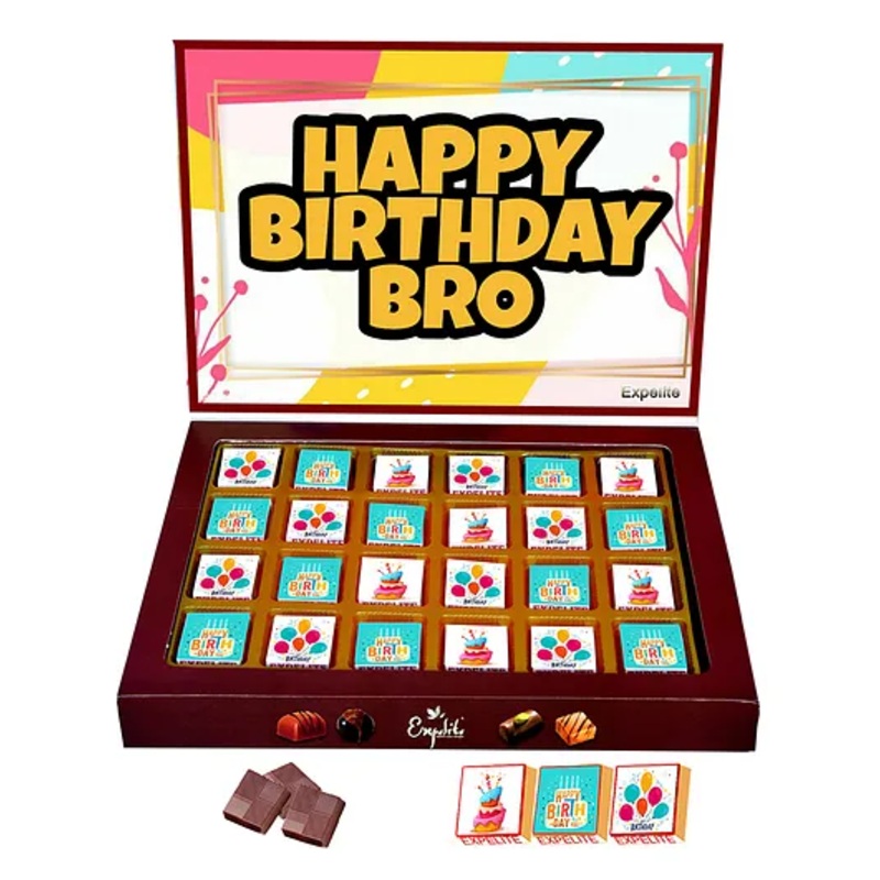 Expelite Happy Birthday Bro Printed Chocolate Box – 500 gm