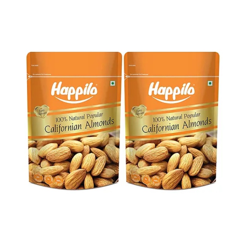 Happilo Natural Popular Californian Almonds- 200g (Pack of 2)