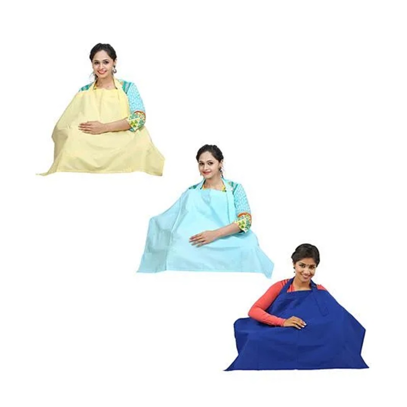 Lulamom Stripe Nursing Cover Blue Sea Green Yellow – Pack of 3