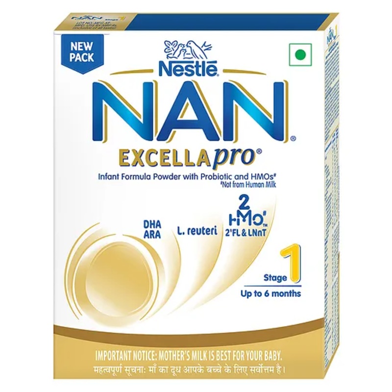 NAN EXCELLAPRO Stage 1 Infant Formula Milk powder for babies (Up to 6 months) with HMOs & Probiotic – 400 gm Bag-In-Box Pack