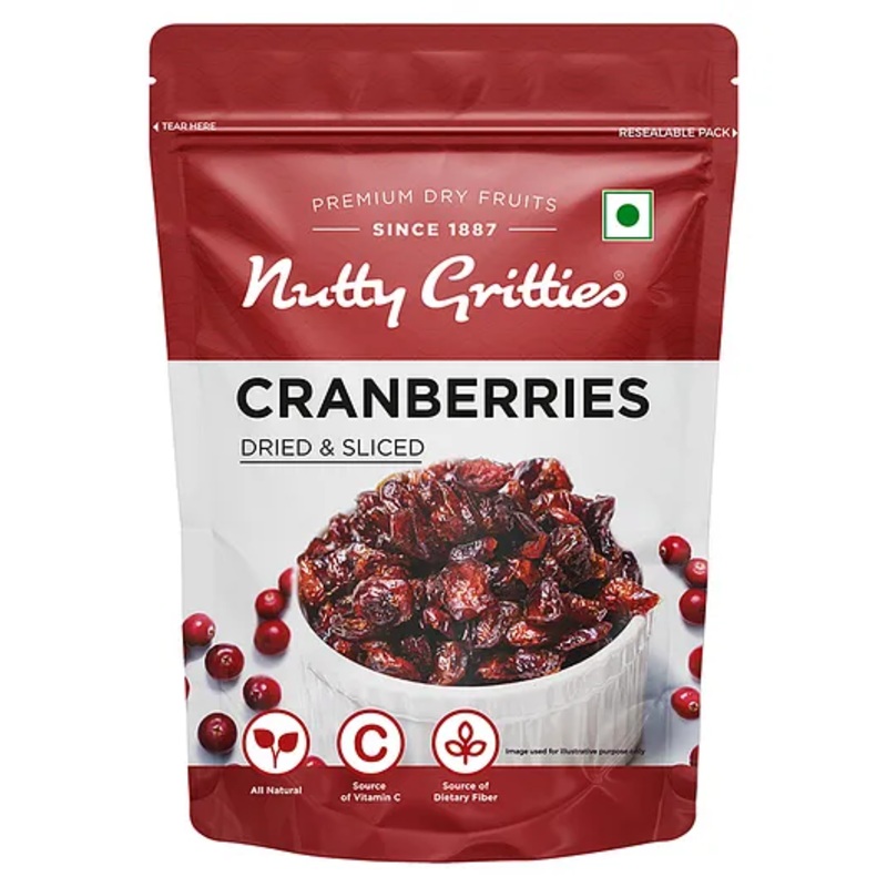 Nutty Gritties Dried US Cranberries – 200 gm