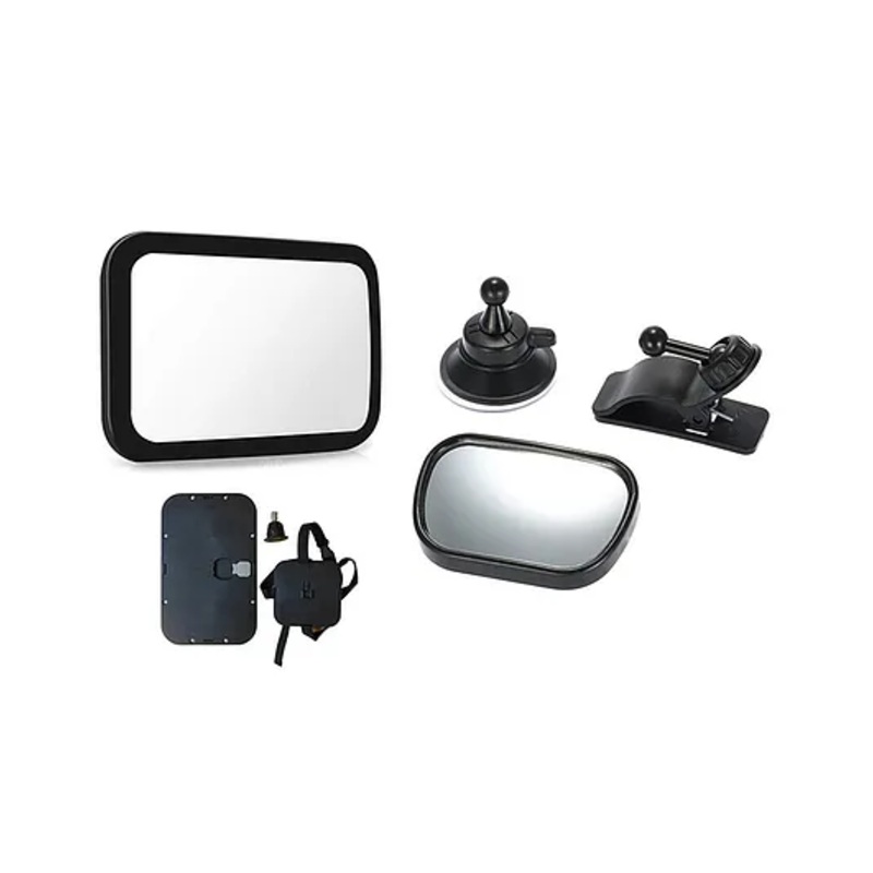 Safe-O-Kid- Baby Safety Large Combo Rear View Mirror – Black