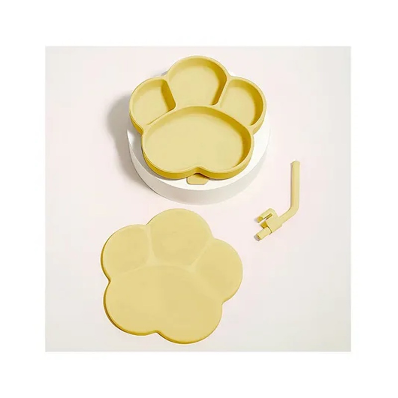 StarAndDaisy Baby Food Grade Silicone Suction Plate with Straw for Toddlers, BPA-Free, Slip Resistant Plate for Kids  Yellow
