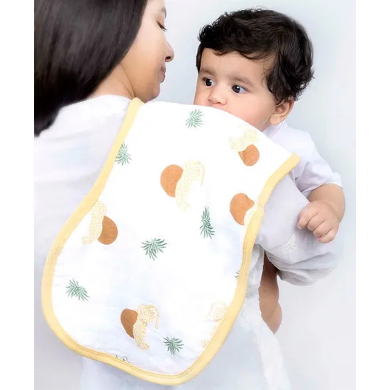 Theoni Cotton Muslin 3Layer burpy bib-Woody tiger