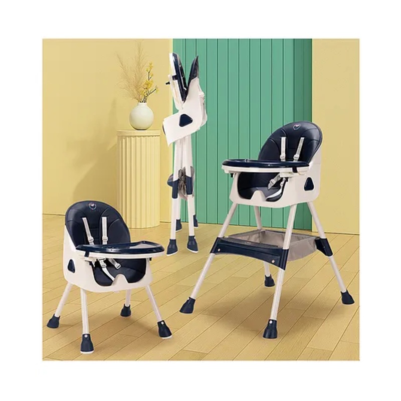 Tinyberg WonderSeat 3 in 1 Baby High Chair, Feeding Chair with Adjustable Seat Height, 5-Point Safety Belt, Portable, Foldable, 3-36 Months, 20kg Capacity-Skyline Blue