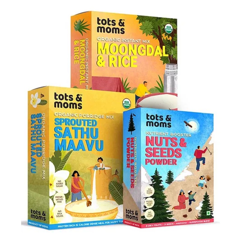 Tots & Moms Foods Protein Rich Foods Combo Pack of 3 – 200 gm, 100 gm