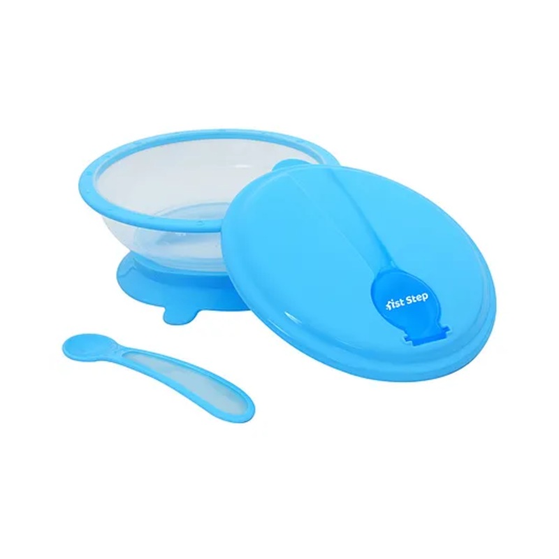 1st Step Microwave Friendly Feeding Bowl With Spoon- Blue