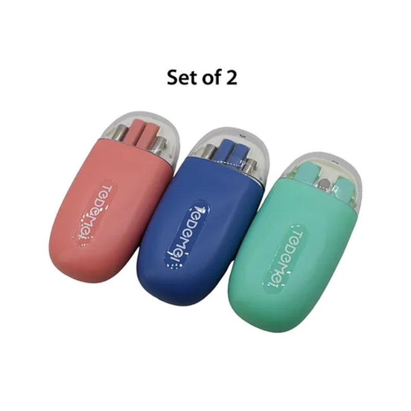 Asera Stainless Steel Chopsticks Spoon Fork Sleeve Box with Tableware, Portable Cutlery, Tableware Storage Box, for Workers at School,Canteen Home Kitchen Multicolor (Set of 2)