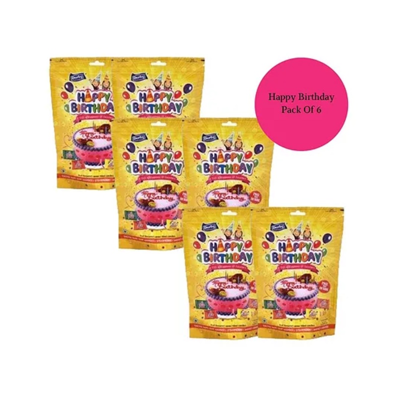 Derby Happy Birthday Candy Standy Pouch Combo Pack Of 6 Return Gift For Birthday Party