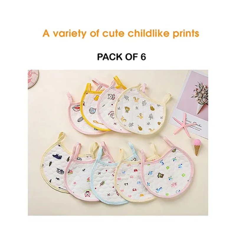 DOMENICO Tie Knot Closure Bib Pack of 6 – Multicolor