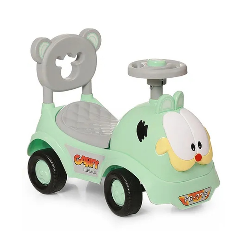 FunRide Rider for Baby with Music Horn , Backrest and Under Seat Storage Utility Box – Green