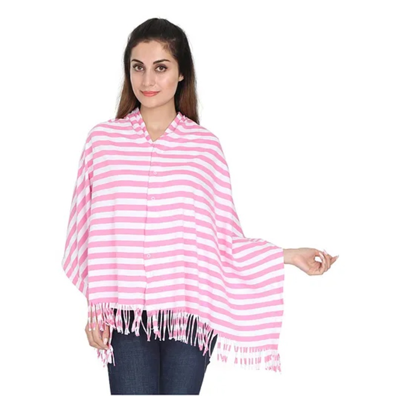 Lulamom Multi Purpose Breast Feeding Nursing Shawl Stripes – Pink