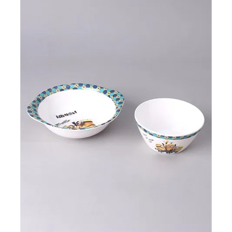 Minions Bowl With Handle and Cone Bowl Set  – 350 ml & 300 ml (Color and design may vary)