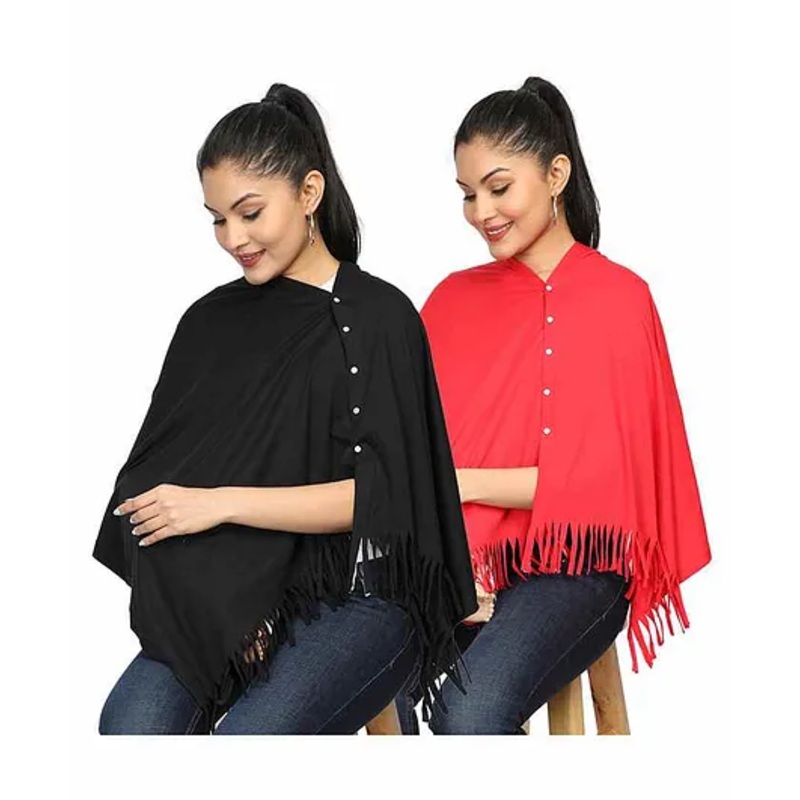 Nene Multi Purpose Nursing Shawl Pack of 2 – Black Red
