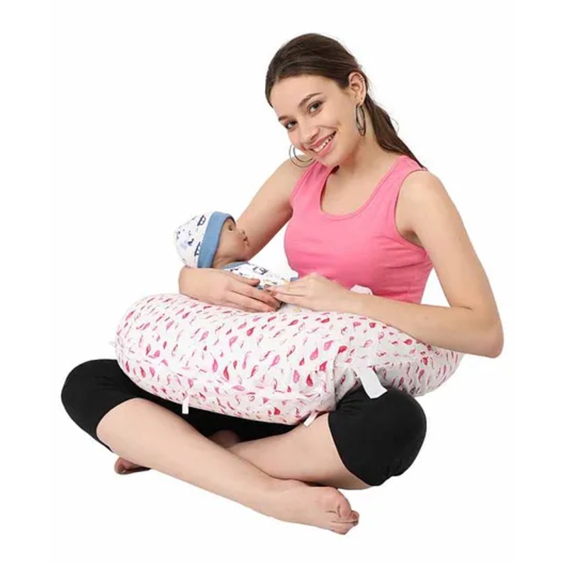 Nene Multifunction Nursing Printed Pillow – Pink White