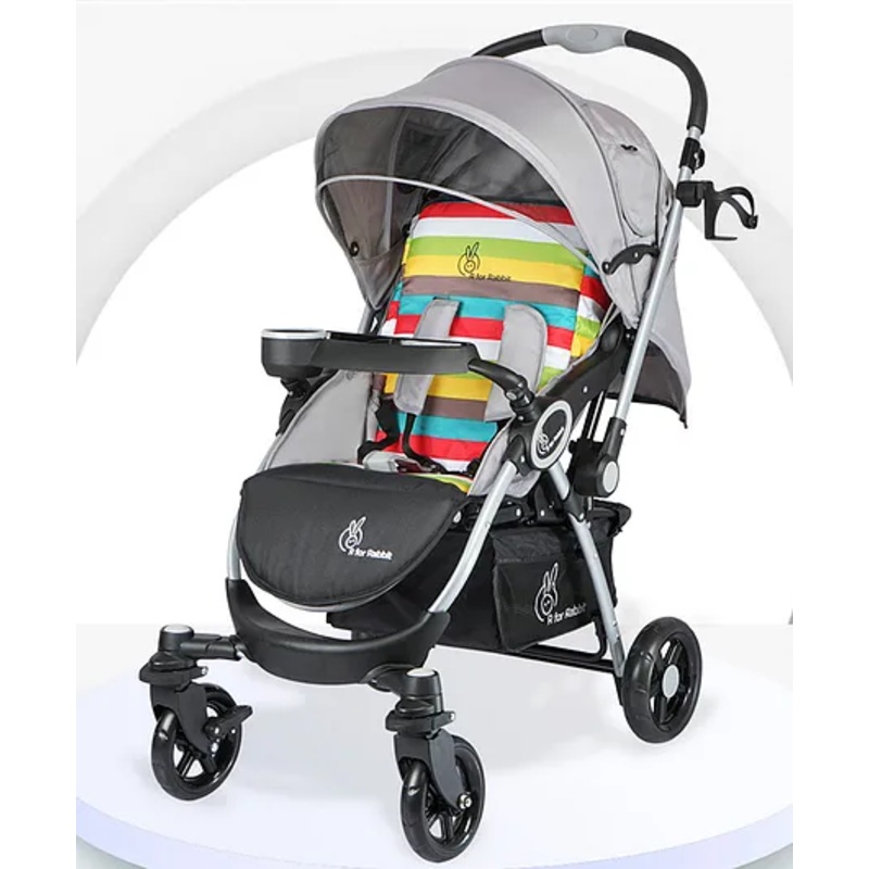 R for Rabbit Premium Chocolate Ride Stylish Baby Stroller and Pram for Baby, Kids, Infants, Newborn, Boys & Girls of 6 Months to 3 Years | (Rainbow)