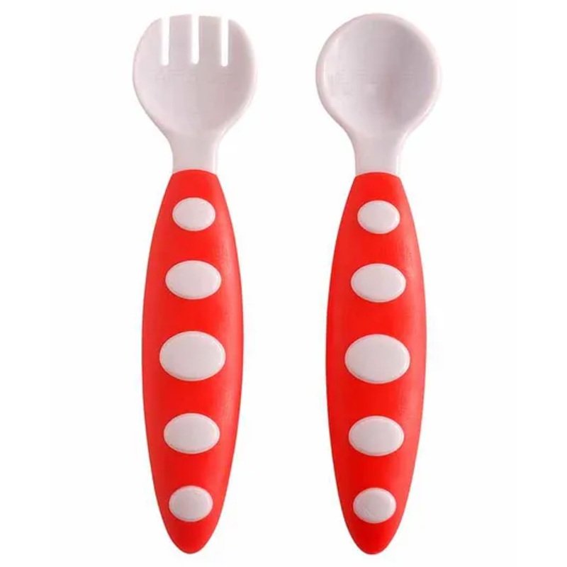 The Little Lookers Spoon & Fork Set – Red