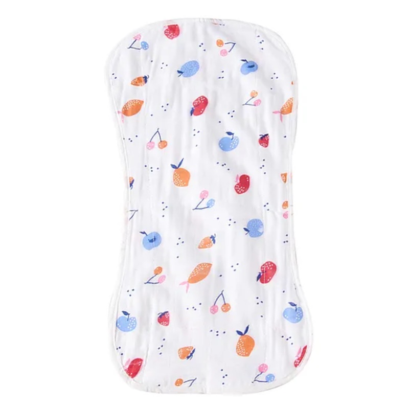 baby wish Triple Layered Premium Absorbent Fruits Printed Large Organic Cotton Burp Cloth – Multicolour