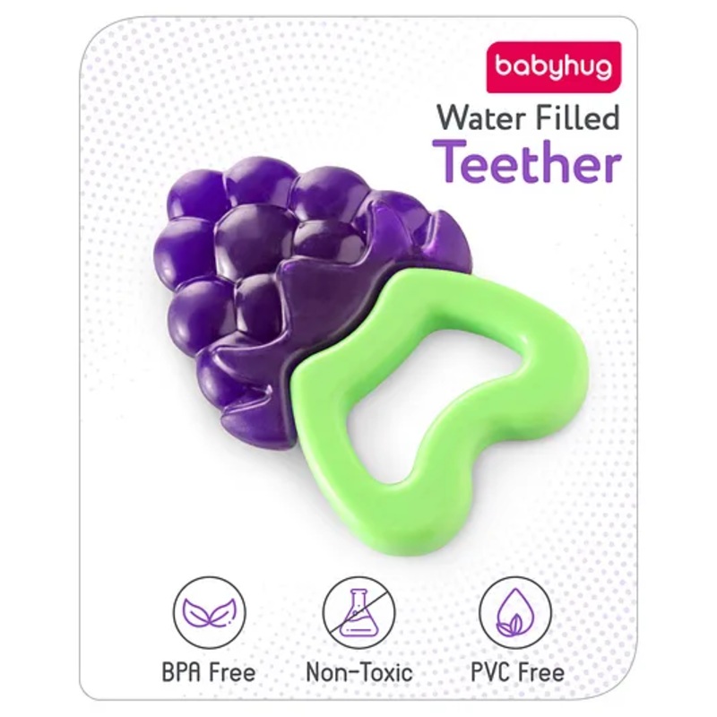 Babyhug Grapes Shaped Water Filled  Teether- Purple
