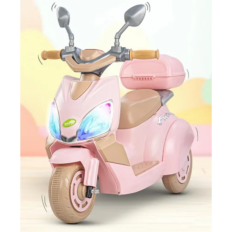 Baybee Trixo Battery Operated Bike for Kids, Ride on Toys Kids Bike Scooty with Light & Music, Baby Rechargeable Battery Bike, Electric Bike for Kids (Pink)