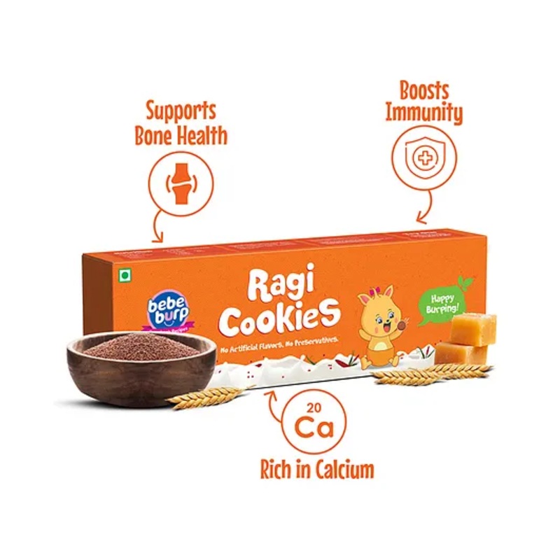 Bebe Burp Organic Baby Food Ragi Cookies – 150 gm