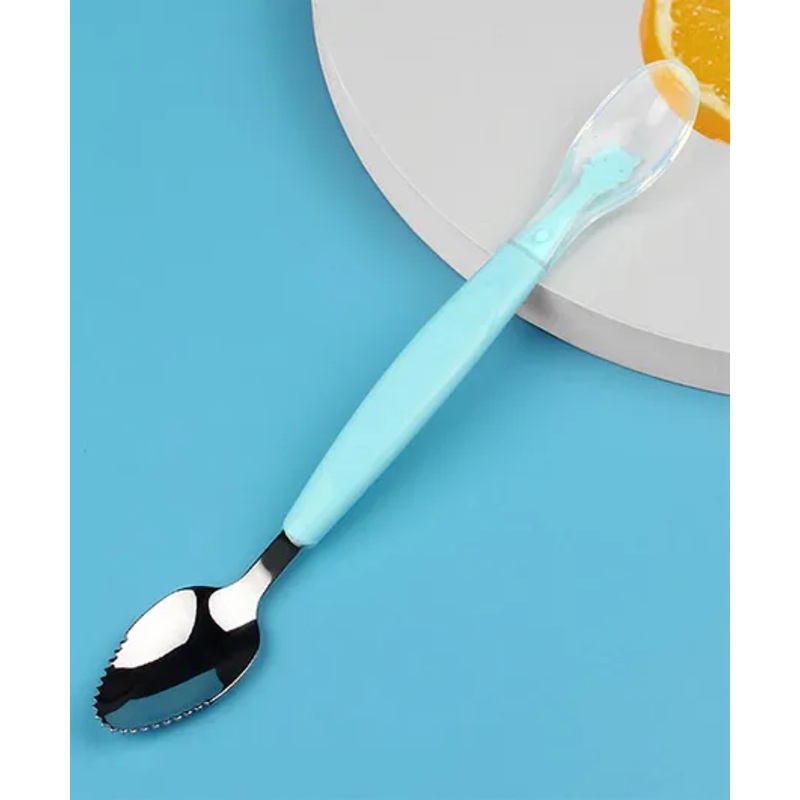FANTASY INDIA Baby Fruit Scraping Mud Spoon Feeding Spoon Soft Silicone Spoon Baby Easy To Eat Fruit Spoon Mother And Baby Supplies – Green