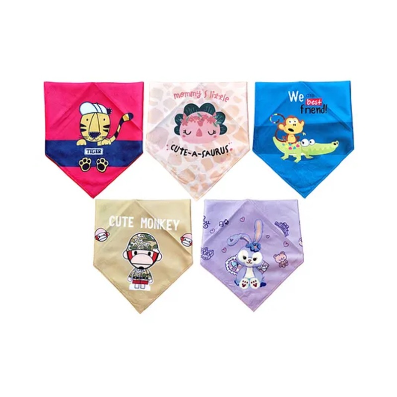 FANTASY INDIA Colorful Bandana Drool Bibs Pack of 5 – Multicolour