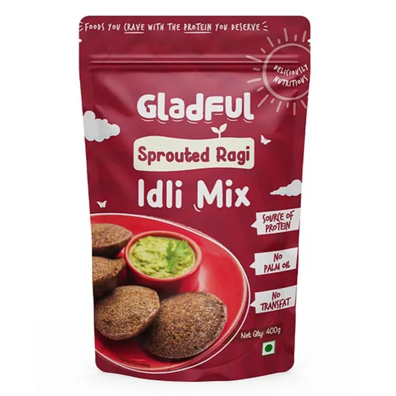Gladful Ragi Idli Instant Mix Healthy Protein Breakfast Perfect for Quick & Nutritious Breakfasts Pack of 1 – 400 g