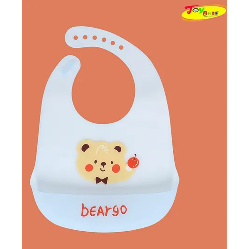 JOY BUZZ Joy Buzz Waterproof Silicone Bibs For Baby With Crumb Catcher Pocket With 6 Point Adjustable Closure – Skyblue