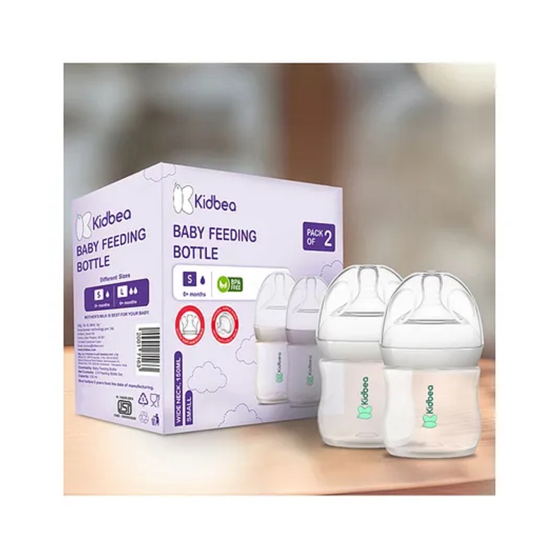 Kidbea Natural Milk Feeding Bottle, 150ml, 100 g offwhite – pack of 2