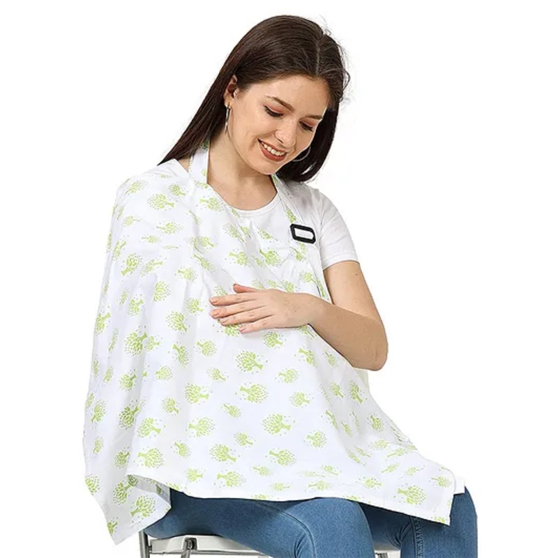 Lulamom Feeding Nursing Cover with Adjustable Strap for Breastfeeding-Green